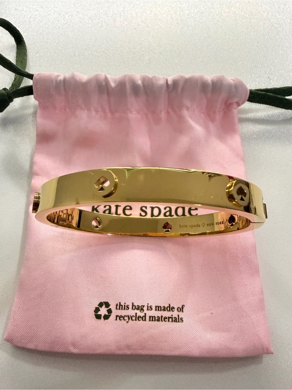 kate spade New York Gold Tone Spade-Accent Bangle